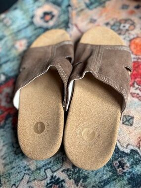 Revitalign Brown Suede Comfort Slide Sandals Women’s US 7 EU 37-38